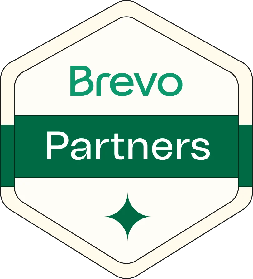 Badge Brevo Partner attribué à Make Sense For Digital, société éditrice de Deliver